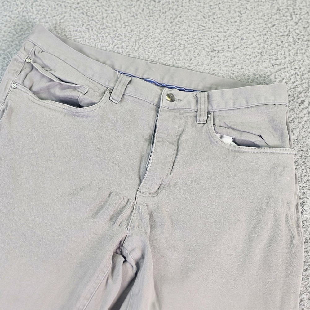 FootJoy Jeans Mens 34x30 Light Gray Slim Straight Stretch Denim Casual